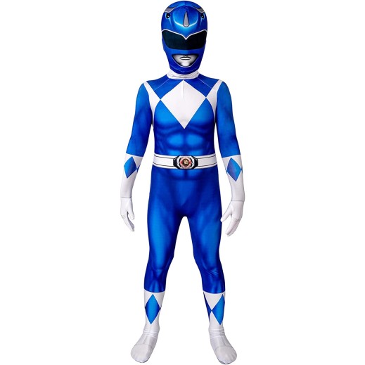 Fantasia Power Rangers Azul Infantil Luxo Fantasia Power Rangers Azul Infantil Luxo