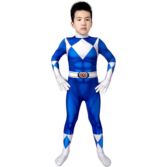 Fantasia Power Rangers Azul Infantil Luxo Fantasia Power Rangers Azul Infantil Luxo