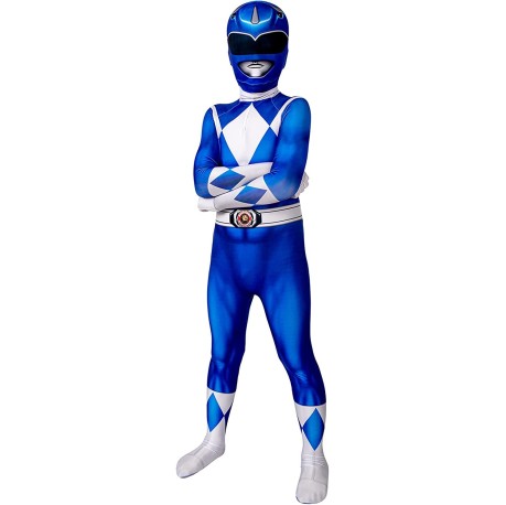 Fantasia Power Rangers Azul Infantil Luxo Fantasia Power Rangers Azul Infantil Luxo