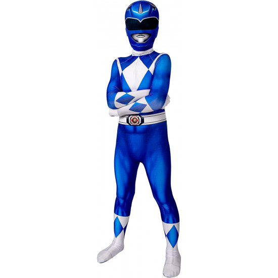Fantasia Power Rangers Azul Infantil Luxo Fantasia Power Rangers Azul Infantil Luxo