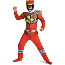 Fantasia Power Rangers Ninja Steel Vermelho Luxo Infantil