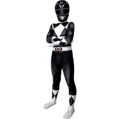 Fantasia Power Rangers Preta Infantil Luxo Fantasia Power Rangers Preta Infantil Luxo