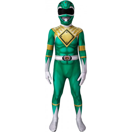 Fantasia Power Rangers Verde Infantil Luxo Fantasia Power Rangers Verde Infantil Luxo