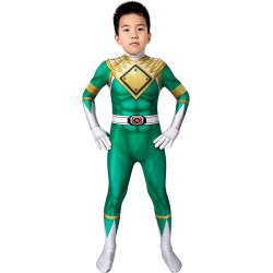 Fantasia Power Rangers Verde Infantil Luxo