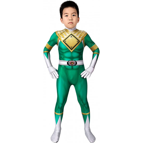 Fantasia Power Rangers Verde Infantil Luxo Fantasia Power Rangers Verde Infantil Luxo