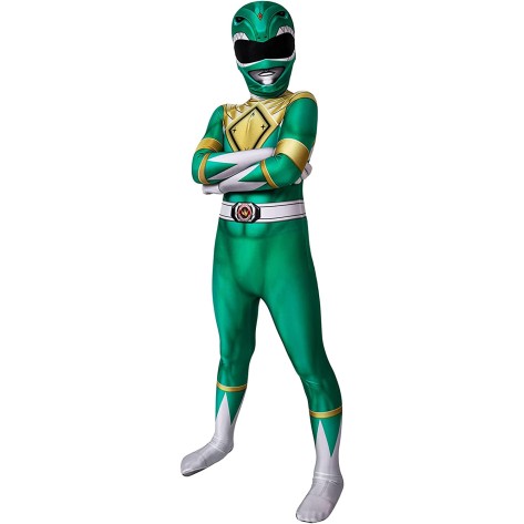 Fantasia Power Rangers Verde Infantil Luxo Fantasia Power Rangers Verde Infantil Luxo