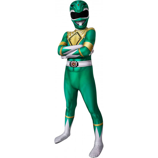 Fantasia Power Rangers Verde Infantil Luxo Fantasia Power Rangers Verde Infantil Luxo