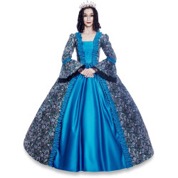 Fantasia Rainha Adulto Luxo Azul