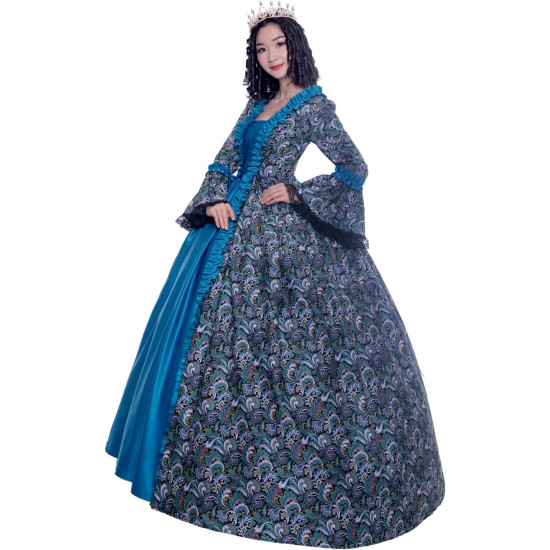 Fantasia Rainha Adulto Luxo Azul