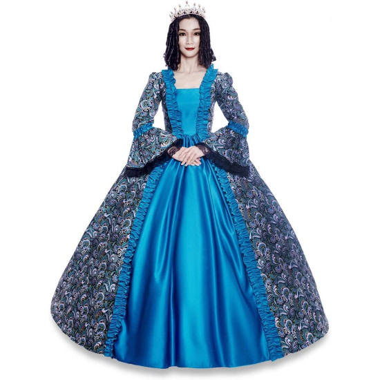 Fantasia Rainha Adulto Luxo Azul