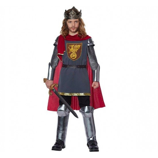 Fantasia Rei Arthur Guerreiro Medieval Infantil Luxo Fantasia Rei Arthur Guerreiro Medieval Infantil Luxo