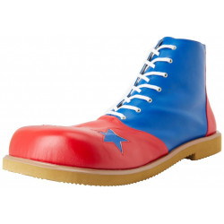 Sapato de Palhaço Azul e Vermelho com Estrela
