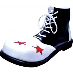 Sapato de Palhaço Preto e Branco com Estrela