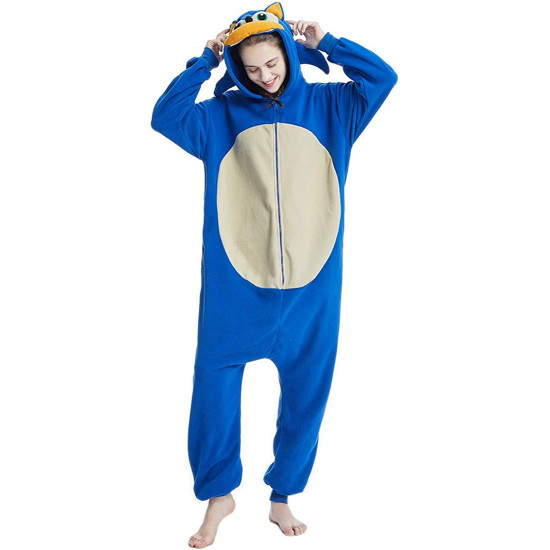 Fantasia Sonic the Hedgehog Luxo Adulto Macacão Fantasia Sonic the Hedgehog Luxo Adulto Macacão