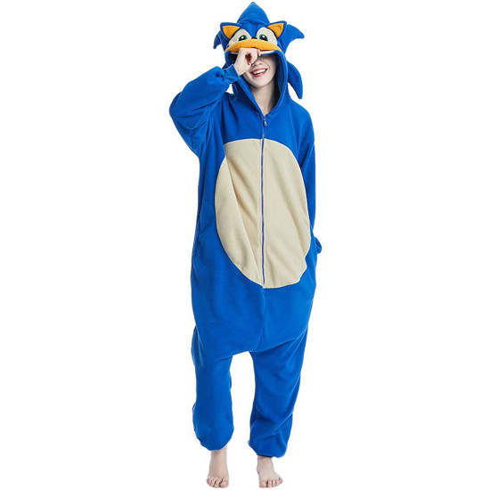 Fantasia Sonic the Hedgehog Luxo Adulto Macacão Fantasia Sonic the Hedgehog Luxo Adulto Macacão