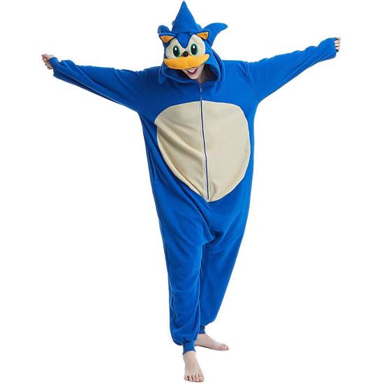 Fantasia Sonic the Hedgehog Luxo Adulto Macacão Fantasia Sonic the Hedgehog Luxo Adulto Macacão