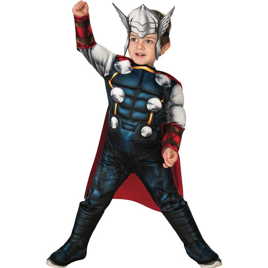 Fantasia Thor com Músculos Os Vingadores Infantil Bebê Fantasia Thor com Músculos Os Vingadores Infantil Bebê
