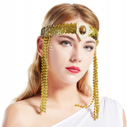 Enfeite de Cabeça Cleópatra Dourado Egípcio