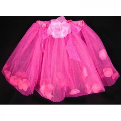 Fantasia Infantil Tutu de Tule Floral Pink