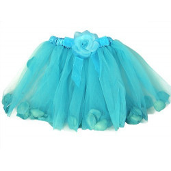 Fantasia Infantil Tutu de Tule Floral Verde Piscina