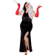 Fantasia Adulto Cruela Longo Luxo Fantasia Adulto Cruela Longo Luxo