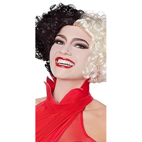 Fantasia Adulto Cruela Longo Vermelho Clássico Fantasia Adulto Cruela Longo Vermelho Clássico