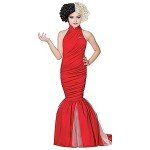 Fantasia Adulto Cruela Longo Vermelho Clássico