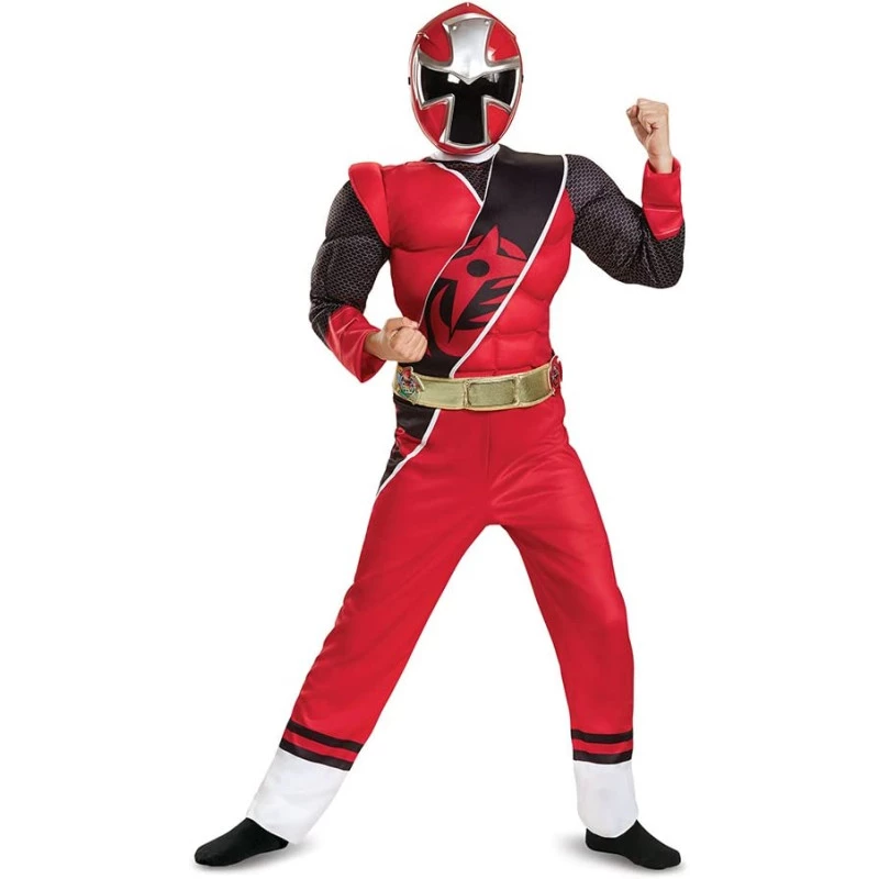 Fantasia Power Rangers Dino Charger Vermelho Infantil Luxo